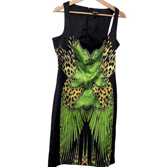JustCavalli Silk Tropical Print Midi   Dress Size 46 /10 - Picture 3 of 10